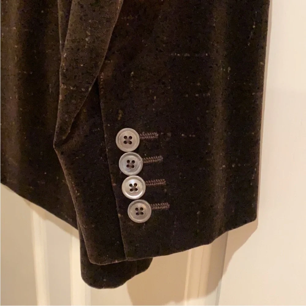 ARMANI COLLEZIONI BROWN VELVET SPECKLED SINGLE BREASTED DINNER JACKET